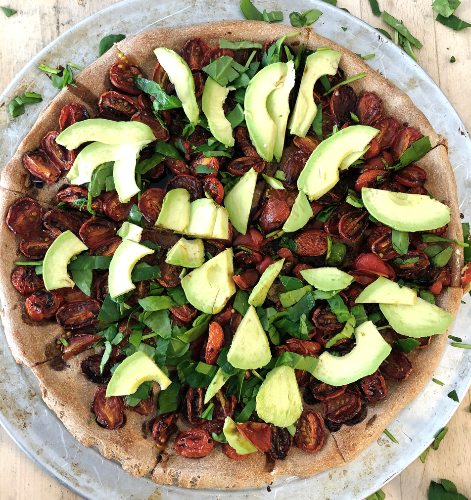 Balsamic-Roasted Tomato & Avocado Pizza